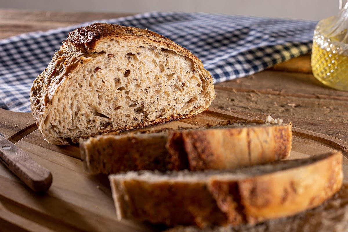 Close the bread. Slice it into individual portions and serve.