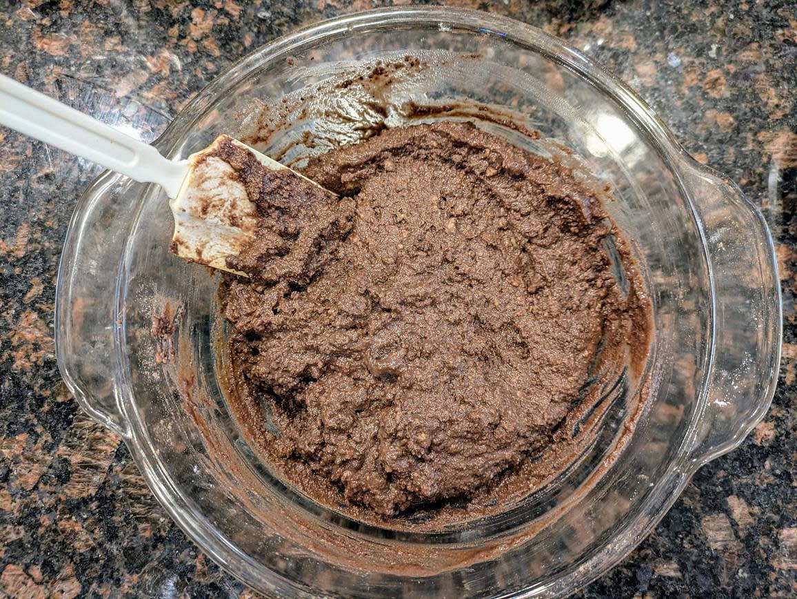 In a medium glass bowl, add the nut butter, and microwave for 30 seconds to soften. Add in the rest of the ingredients, and combine with a silicone spatula