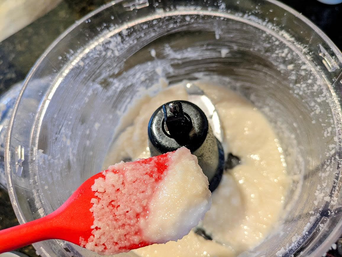 Add your coconut to a food processor, and blend on high for about 5 minutes, scraping the sides every minute. Blend until you have a smooth coconut butter, aka "peanut butter", but with coconut instead