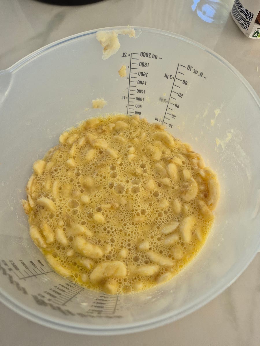 Add the eggs and mix well.