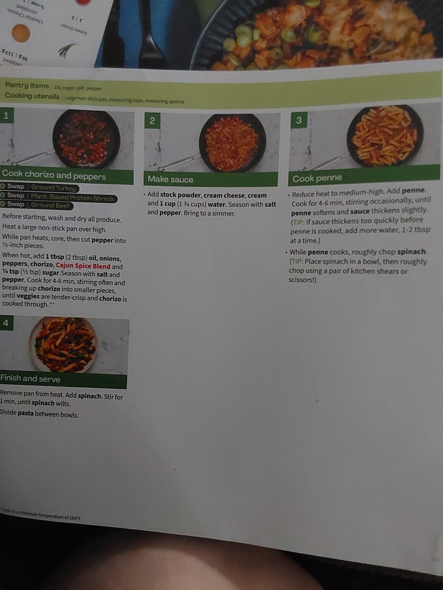 Rough chop spinach. Remove pan from heat
Add spinach 1 min till wilt