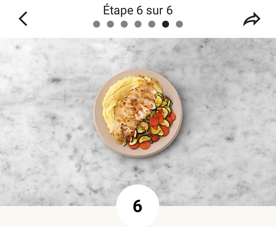 Terminer et servir • Trancher le poulet finement.
 • Répartir le poulet, la purée de pommes de terre et les légumes dans les assiettes.
 • Napper de sauce.
 • Parsemer le poulet d’échalotes frites.