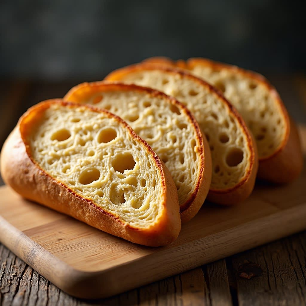 Step 1 – Toast the Ciabatta 1. Slice ciabatta into thick pieces. 2. Drizzle lightly with olive oil. 3. Toast in oven (375°F, ~5–7 min) or skillet until golden with crisp edges.