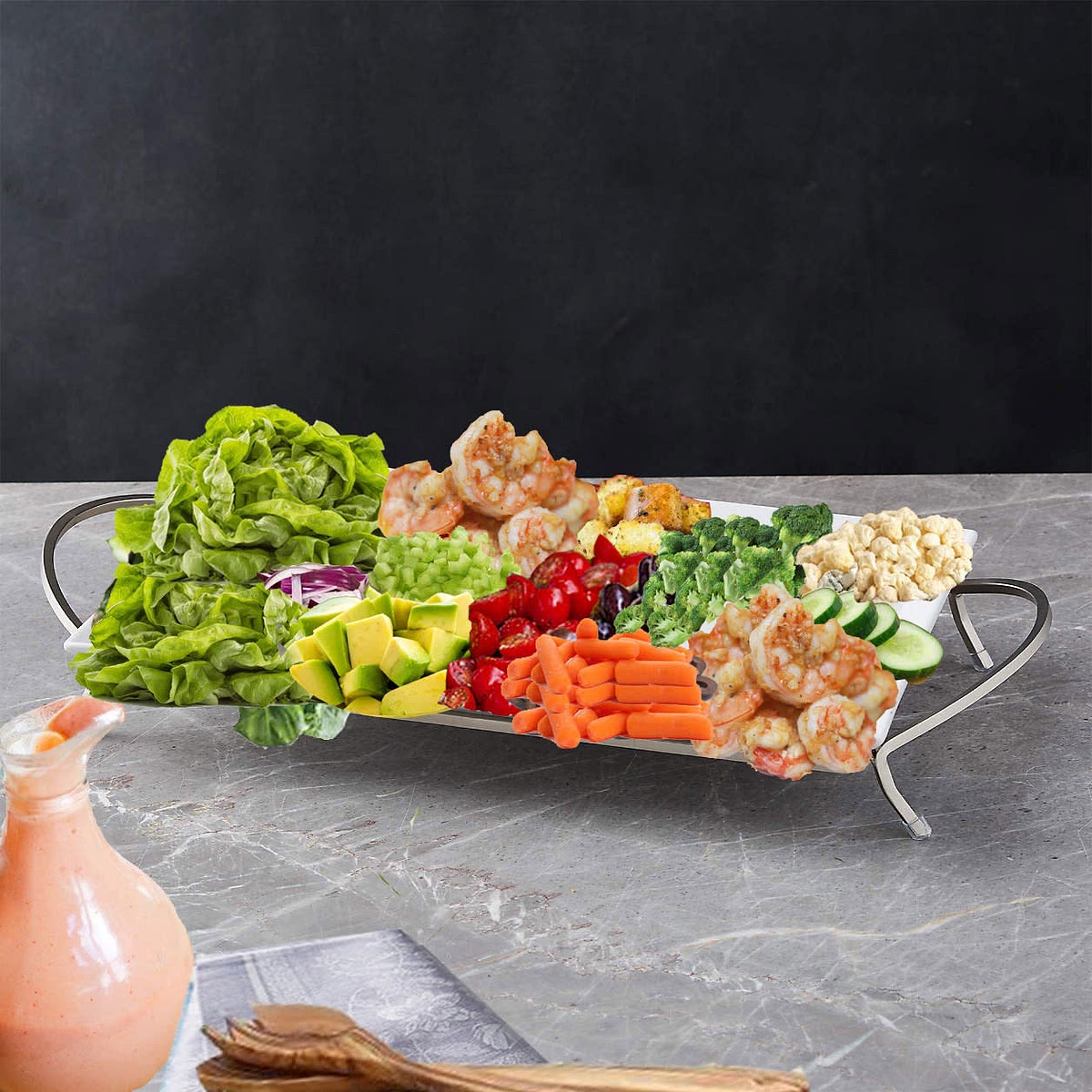 Place all of the ingredients in a platter, or in different bowls for self-service
