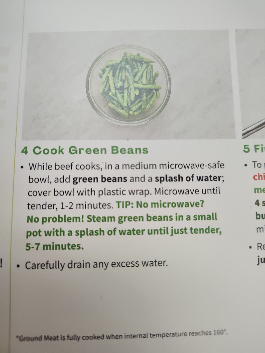 Cook green beans