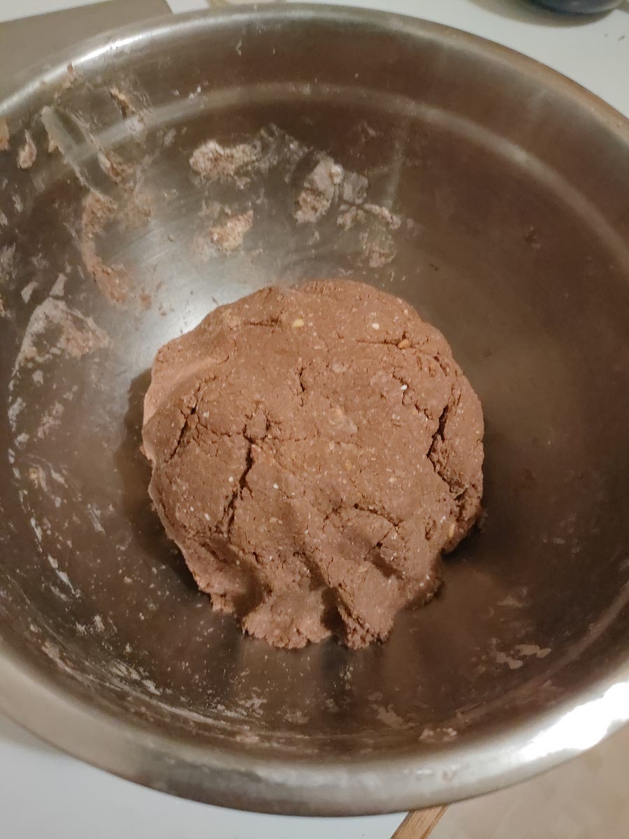 Form dough with your hands till it holds form. You shouldn't need more liquid, keep forming for about 5 minutes. It will still droll a bit, that's fine.