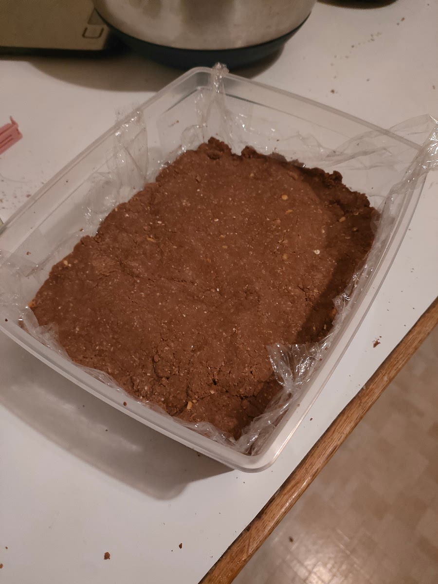 Place into flat bowl. You may need two, unless you want to have bars tall.