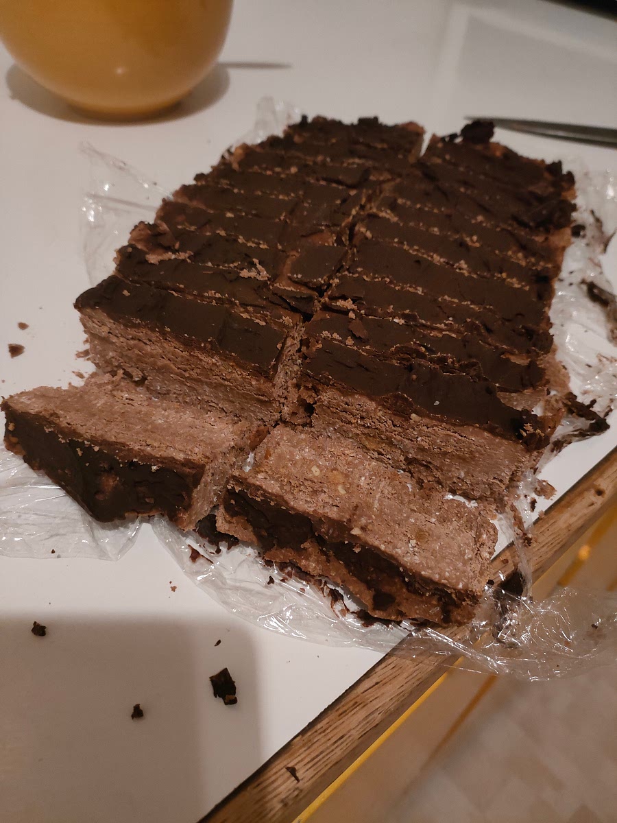 Place in the freezer overnight, then cut to pieces per serving.