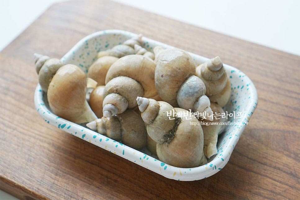 골뱅이는 찌거나 삶아서 먹음 되는데 손쉽게 삶아 먹는 법입니다. 먼저 깨끗하게 세척하여 주는데요. 사이사이에 이물질이 많이 묻어나서 요리용 솔로 가볍게 문질러 씻어줍니다. 껍질이 깨지기 쉬워 조심하여 줍니다. 물에 흔들어 씻다 보면 생각보다 뿌옇게 이물질이 많이 묻어나 맑은 물이 나올 때까지 여러 번 헹구어 줍니다.