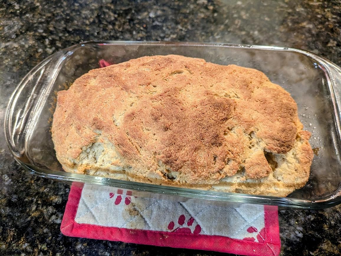 Bake the proofed loaf at 350F for about 45 minutes, or until lightly browned and the internal temperature is around 210F