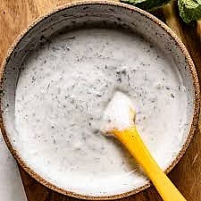 add yoghurt and mix well, add additional cool water if required to gain the correct consistency