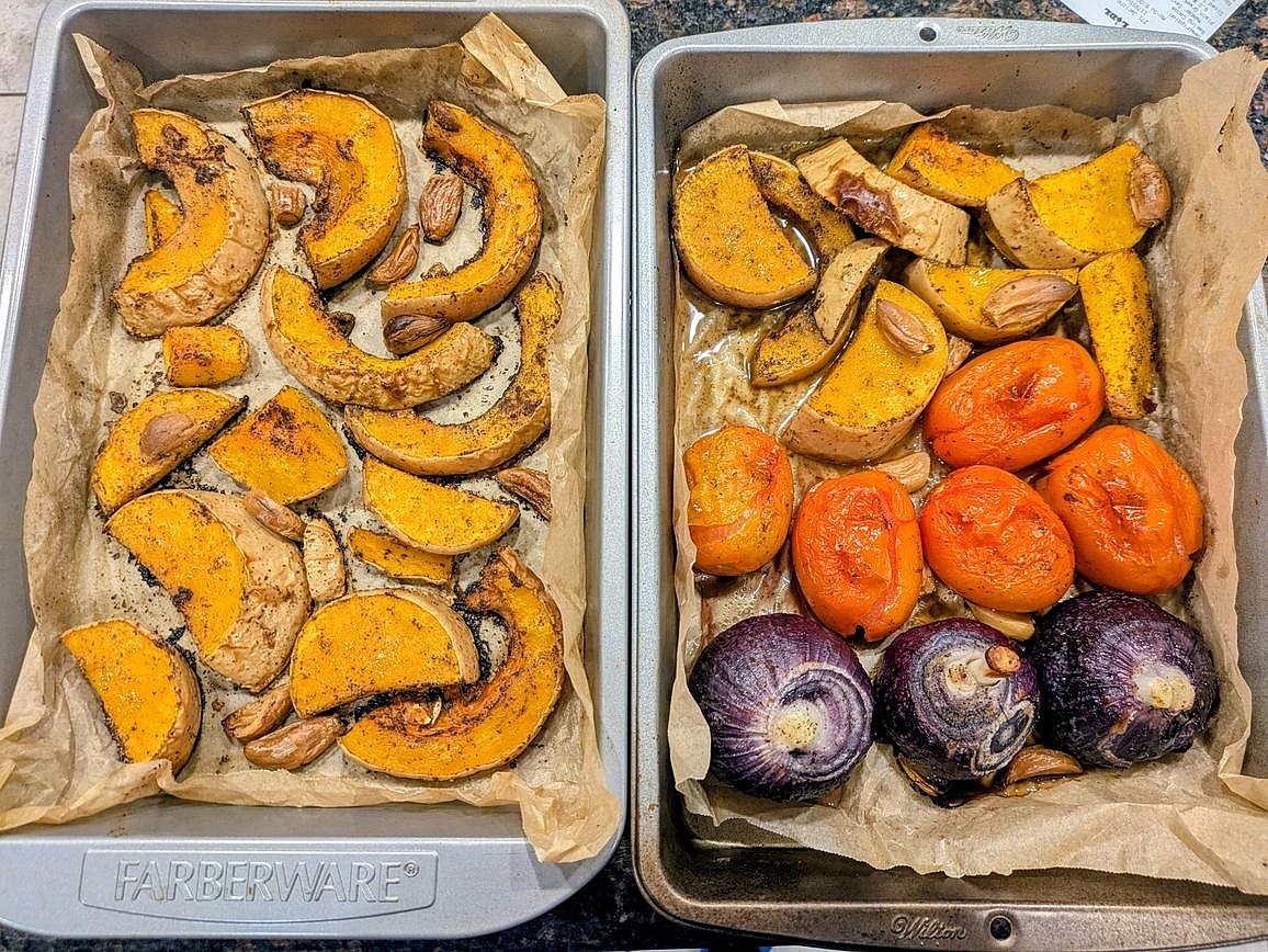 Roast at 425F for about 1 hour, or until fork tender, browned, and light charred. Let cool totally