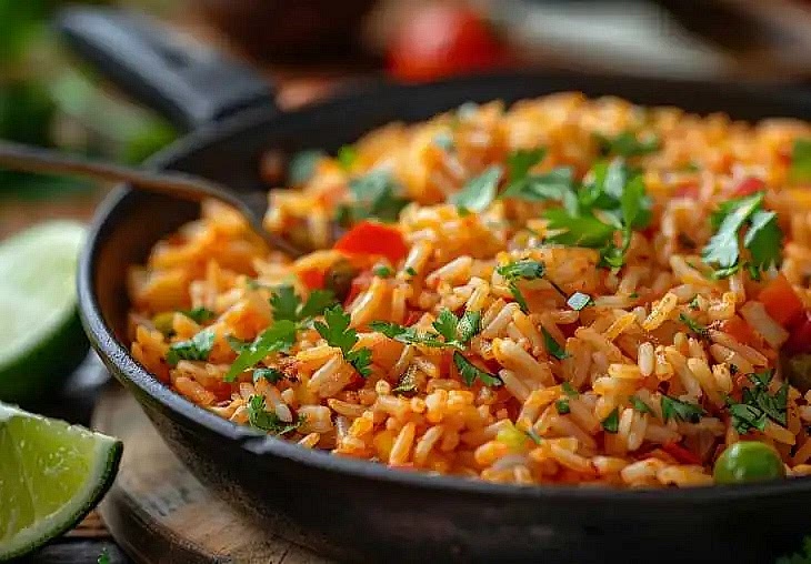 Fluff rice gently with a fork and garnish with fresh cilantro.