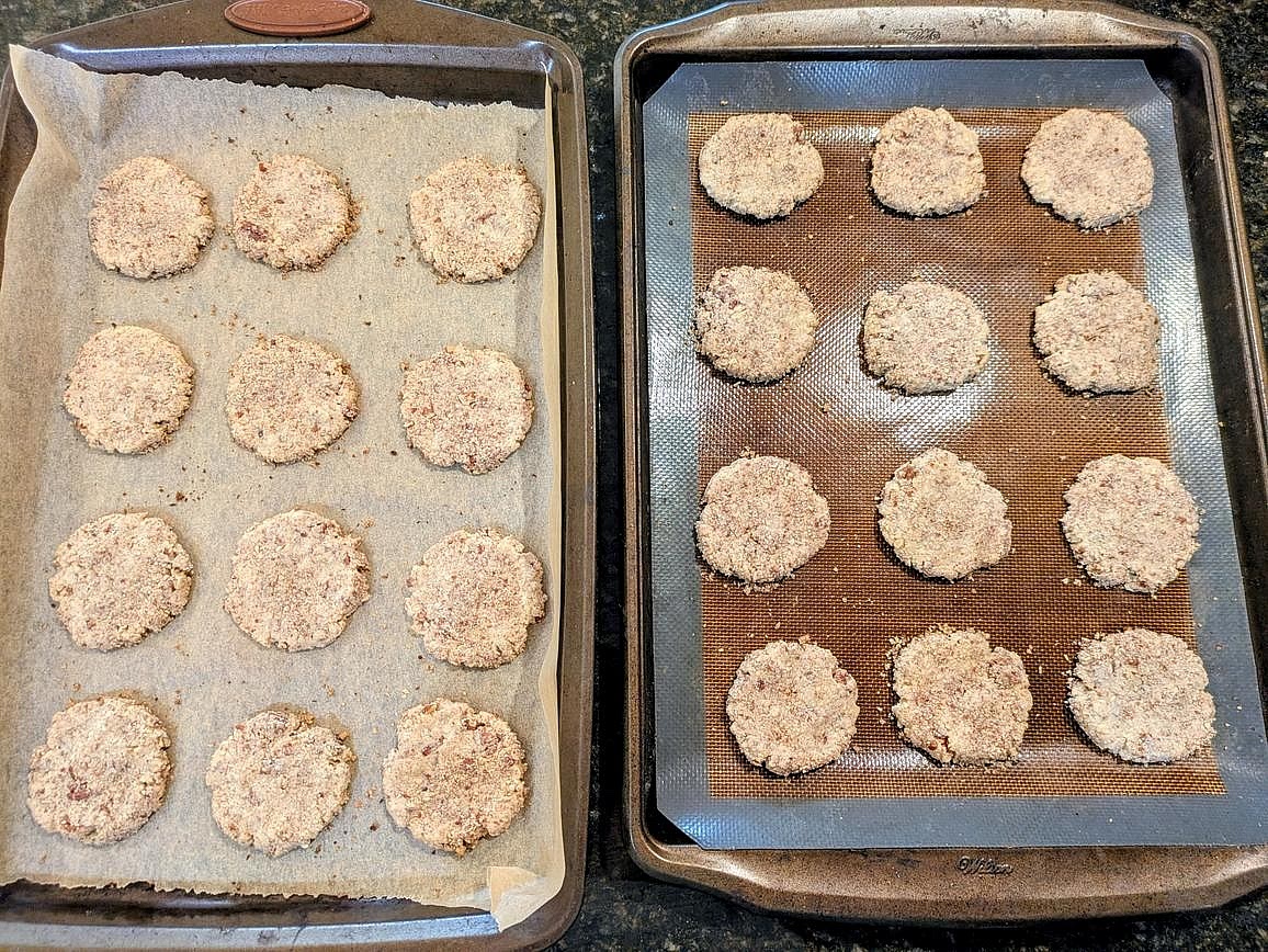 Bake at 350F for about 16 minutes, or until the middle is just set and the cookies are lightly browned on the edges. Let cool totally on the sheet