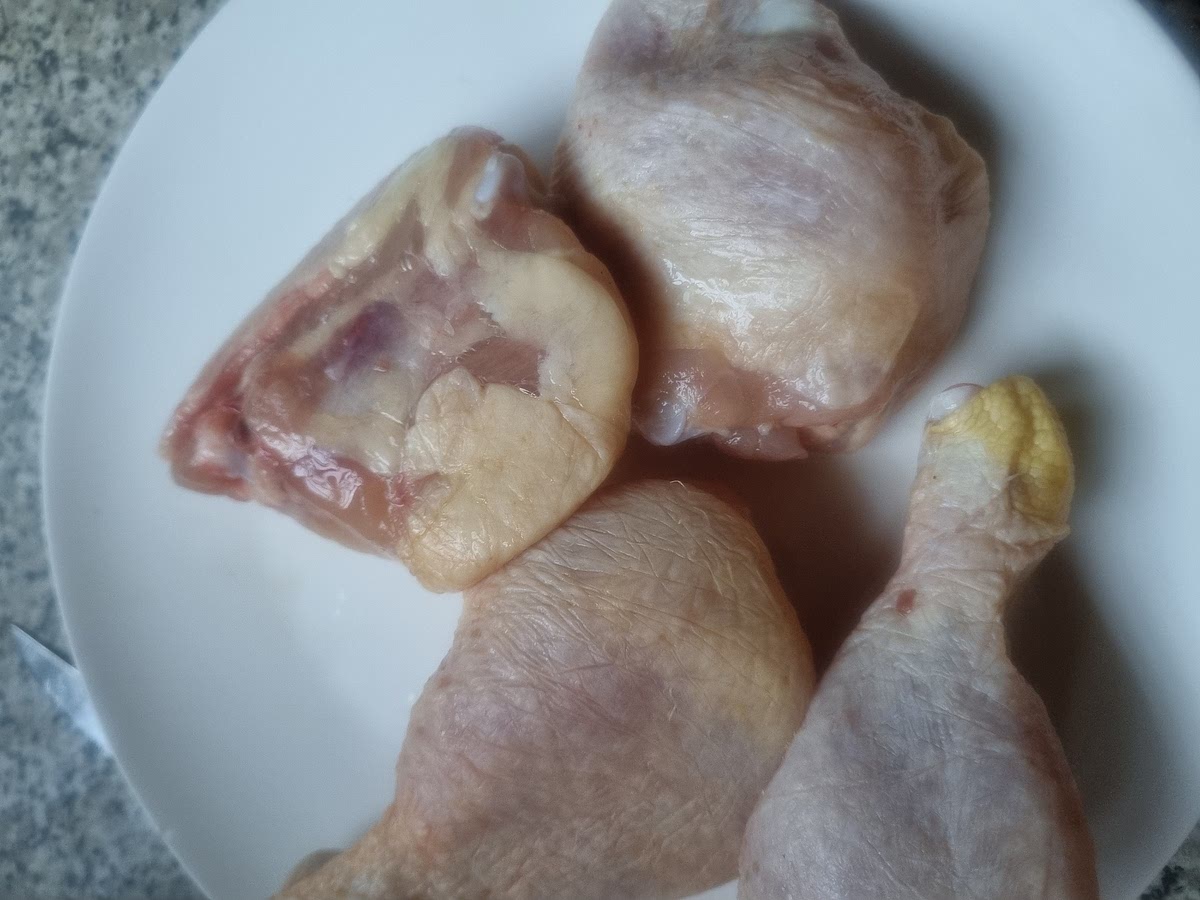 Defrost the chicken for 4 minutes on microwave
