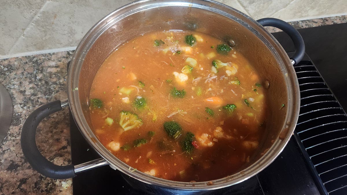 After 20 minutes check the taste of the soup and adjust with salt and or pepper