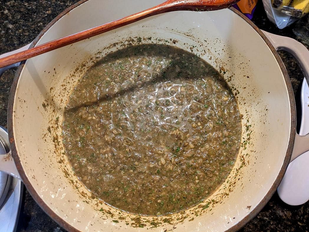 Remove from the heat and stir in yogurt, soy sauce, and parsley. Serve