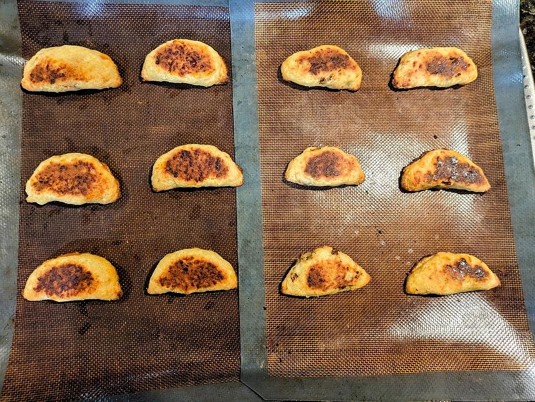 Bake at 350F for 20 minutes, flipping them over halfway, or until golden brown