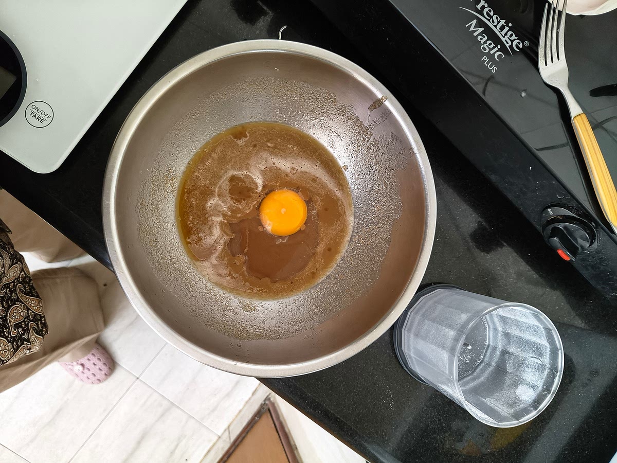 add egg and vanilla to the mixture of butter and sugar