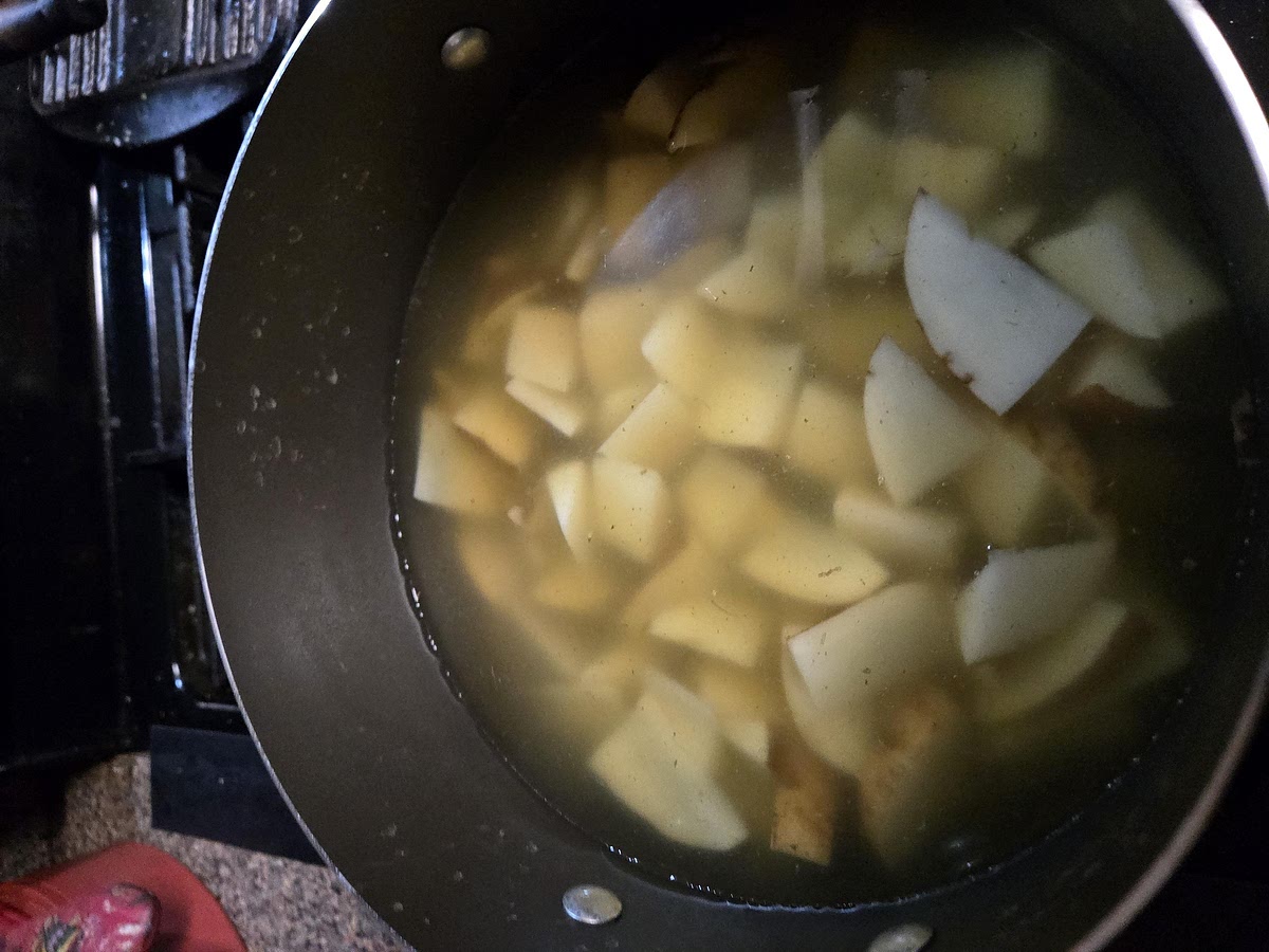 Soak method: Place potatoes in cold water for 20 to 30 minutes to remove excess starch. Drain and pat completely dry. Parboil method: Boil potatoes in lightly salted water for 5 to 7 minutes until just tender. Drain and allow to steam dry.