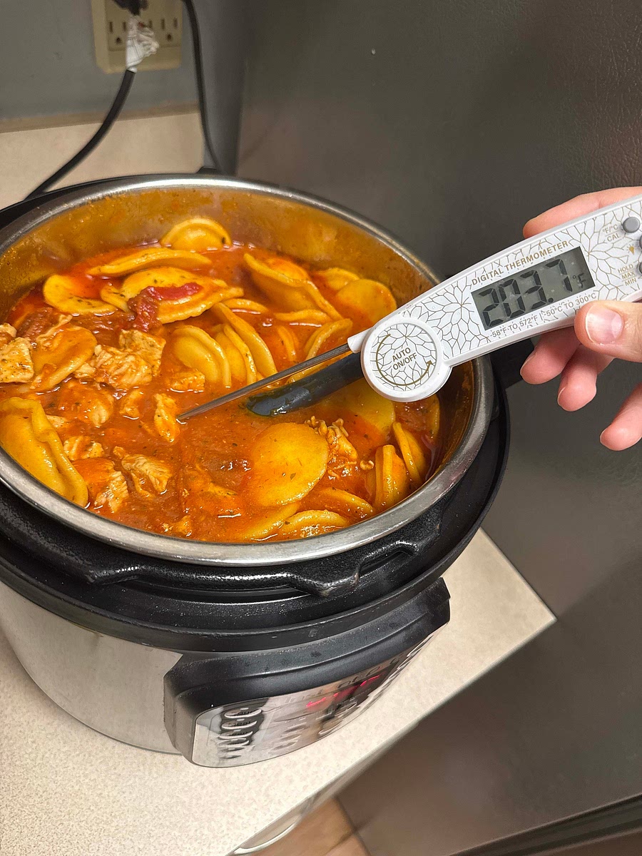 Give everything a good stir. The chicken will be perfectly cooked, and the ravioli will be tender.