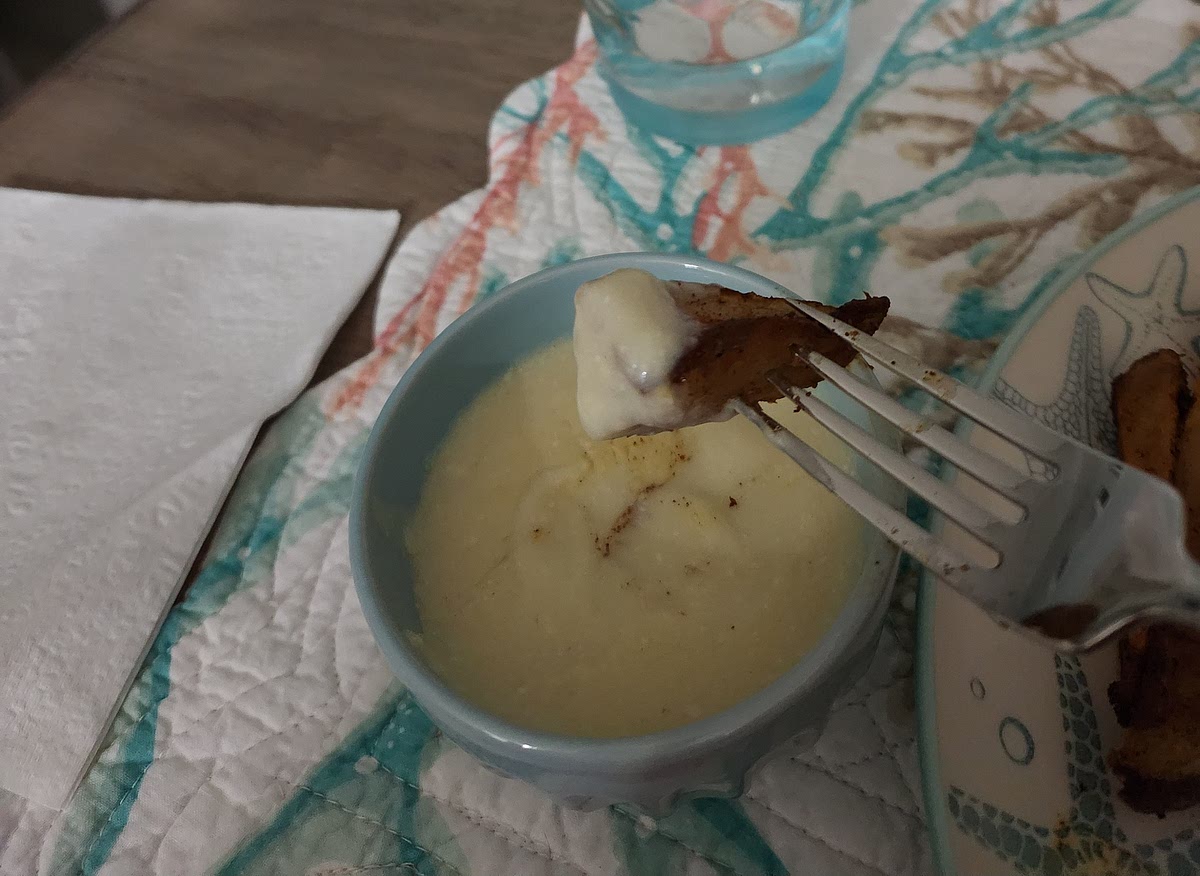 If you want to use the simmered cheese sauce as is, it makes a great cheesy dip for fries, drizzling over fries for poutine, and drizzling over vegetables. It makes 4 servings for meals so it obviously makes more servings than that for dips and side dishes.