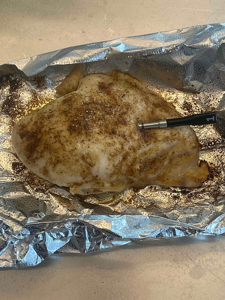 Bake the chicken for 15-18 minutes or until the internal temperature reaches 165°.