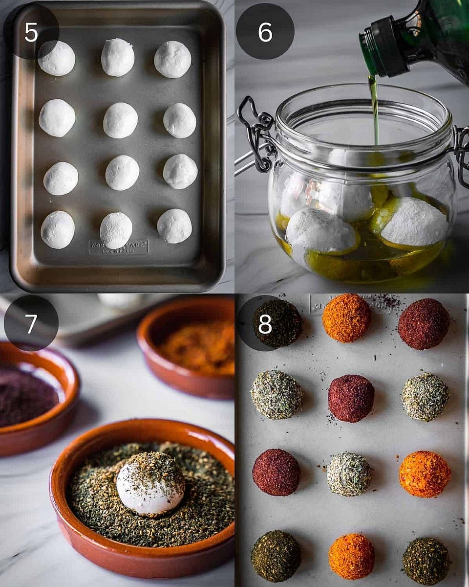 Roll each ball in a different spice mixture.