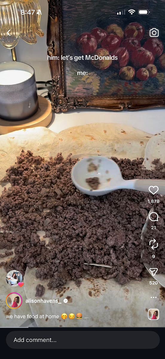 5. Spread large tortillas out on a sheet pan. Be sure to let half of the tortillas on the sides of the pan hang off of the side. Cover tortillas in a layer of ground beef.