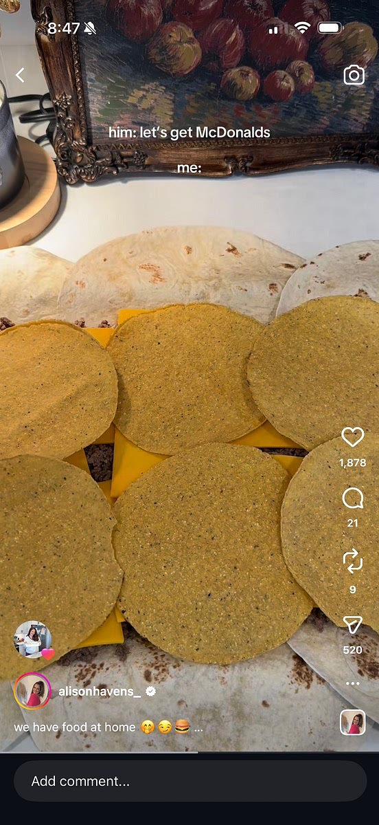 7. Gently fold the sides of the tortillas up and add any additional tortillas to cover all ingredients.