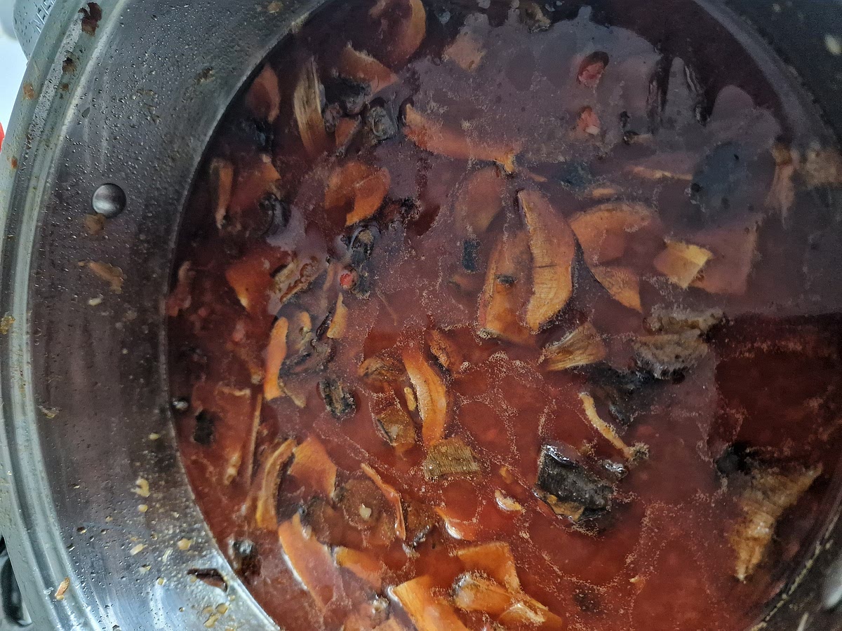 Let it cook. There are a couple of ways to do this. Your first option is to cook it uncovered, on a very slow simmer (just an ocassional bubble or two) and do that for a minimum of 5-7 hours. This literally depends on the size of the meat cubes you are using. Bigger pieces of meat = longer cooking. I like to cover my pot (this creates a bit of pressure) and cook it for about 3-4 hours. If you're covering the pot make sure to stir it regularly so it doesn't burn.