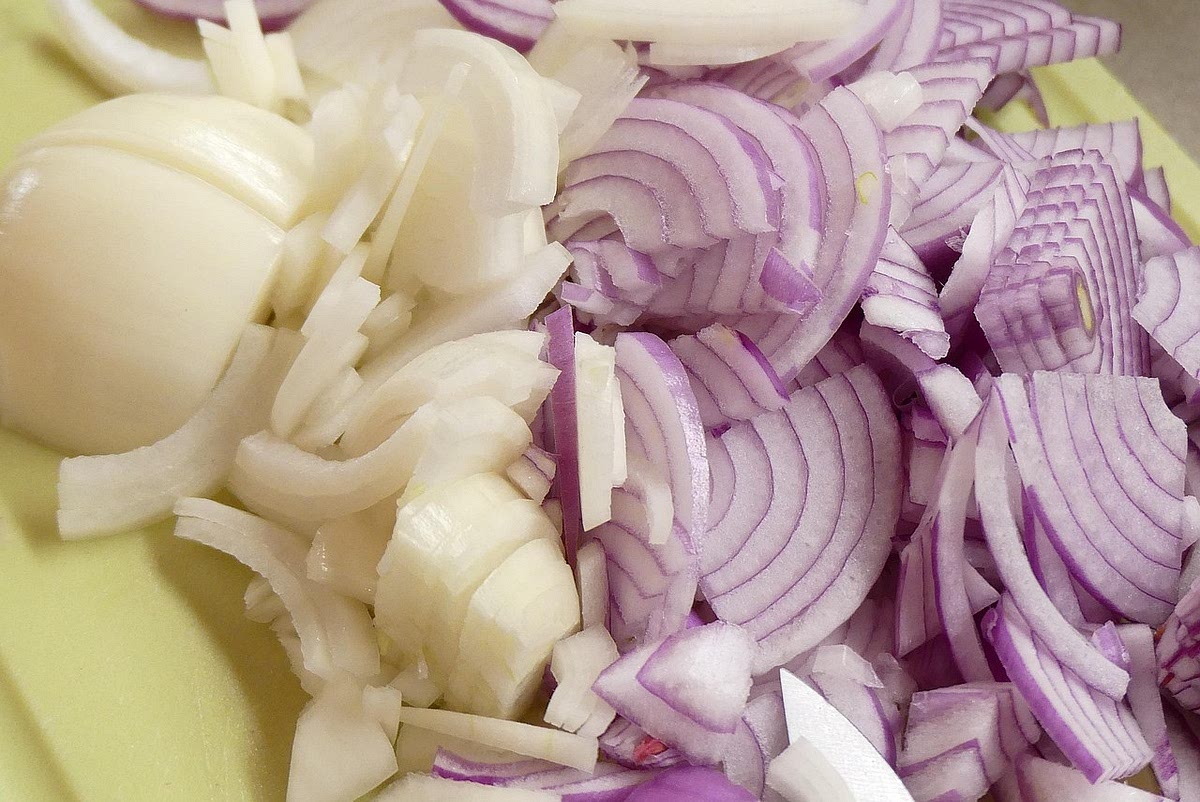 Add chopped onions and cook until transluscent