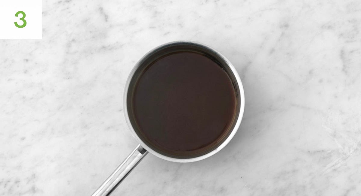 When the onions are cooked, transfer to a small bowl. Stir in the fig jam and cover with a lid to keep warm. Next, pour the water for the jus (see pantry for amount) into a small saucepan and bring to the boil on high heat. Stir in the red wine jus paste, then reduce the heat to medium-high. TIP: If your red wine jus paste has hardened, put the sachet in a bowl of hot water for 1 min to loosen. Allow the sauce to bubble and thicken, stirring regularly, 8-9 mins. Once thickened, remove from the heat, cover and set aside.