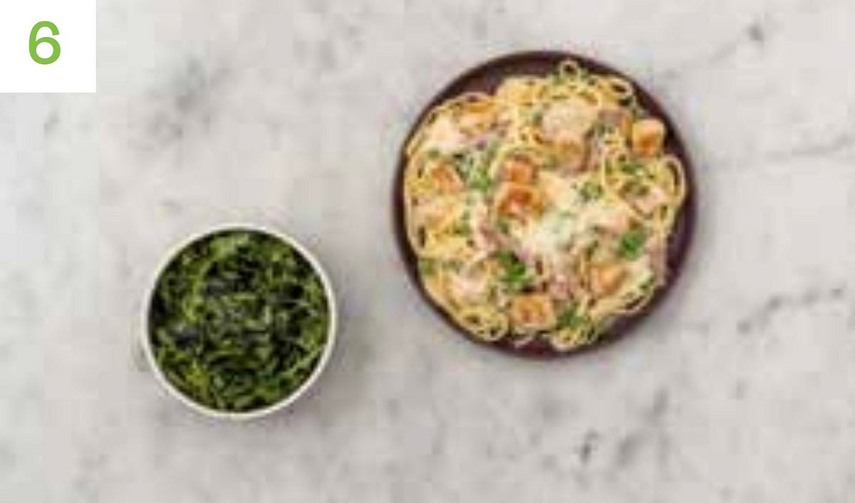 Share your ultimate creamy linguine alfredo between your bowls and sprinkle over the remaining Parmigiano Reggiano. Serve the rocket on the side with a drizzle of the balsamic glaze to finish.