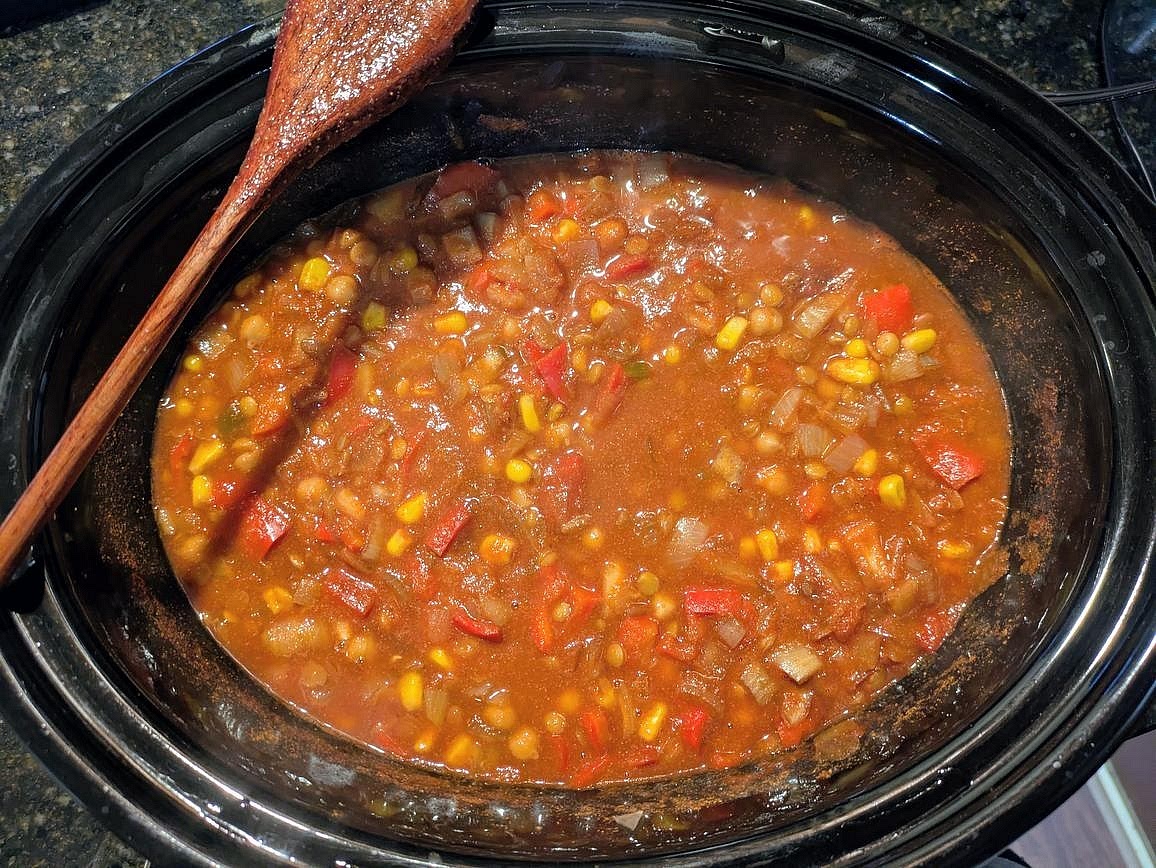 Mix together. Cover, and cook on low for 8 hours. Season with salt to taste