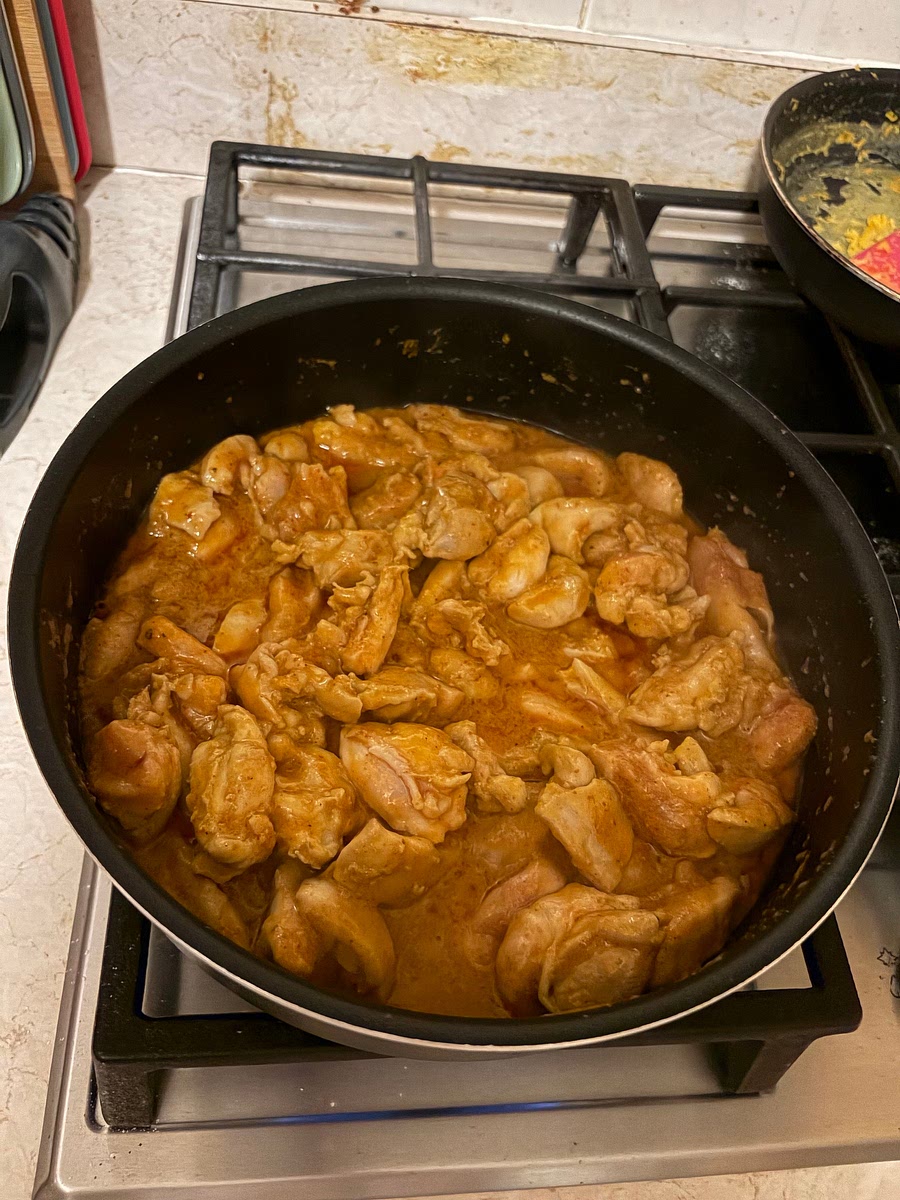 Turn heat down. Add sugar, fish sauce, msg, salt and mix