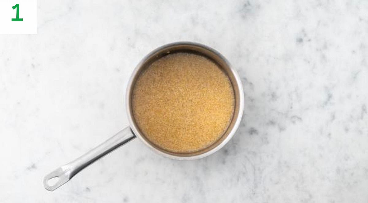 Pour the water for the bulgur (see pantry for amount) into a large saucepan.
Stir in two thirds of the chicken stock paste and bring to the boil.
Stir in the bulgur and a drizzle of oil (if you'd like) bring back up to the boil and simmer for 1 min. Pop a lid on the pan and remove from the heat.
Leave to the side for 12-15 mins or until ready to serve.