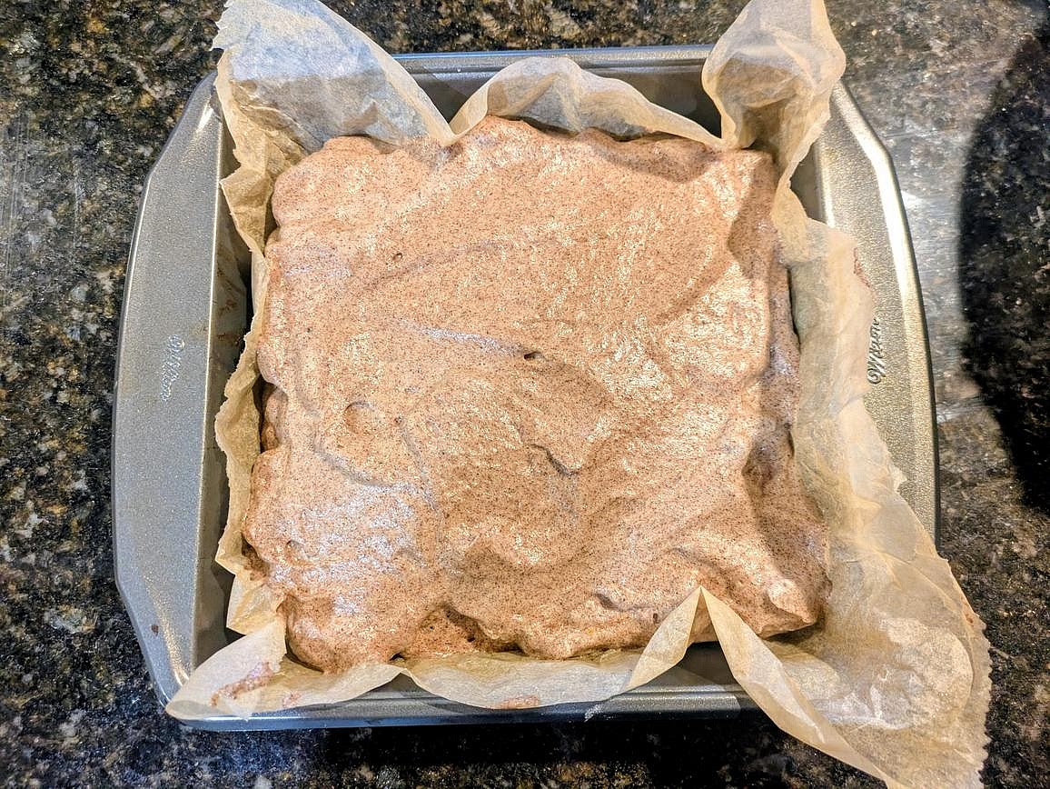 Transfer the raw batter to the pan