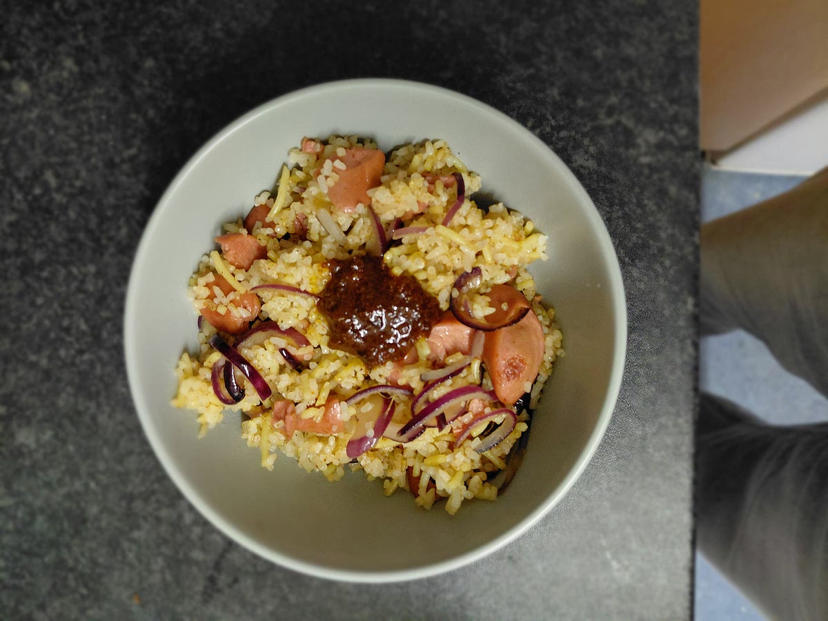 Dish your meal and enjoy. You can top it with any desired sauce. I used ghanaian sauce called shito.