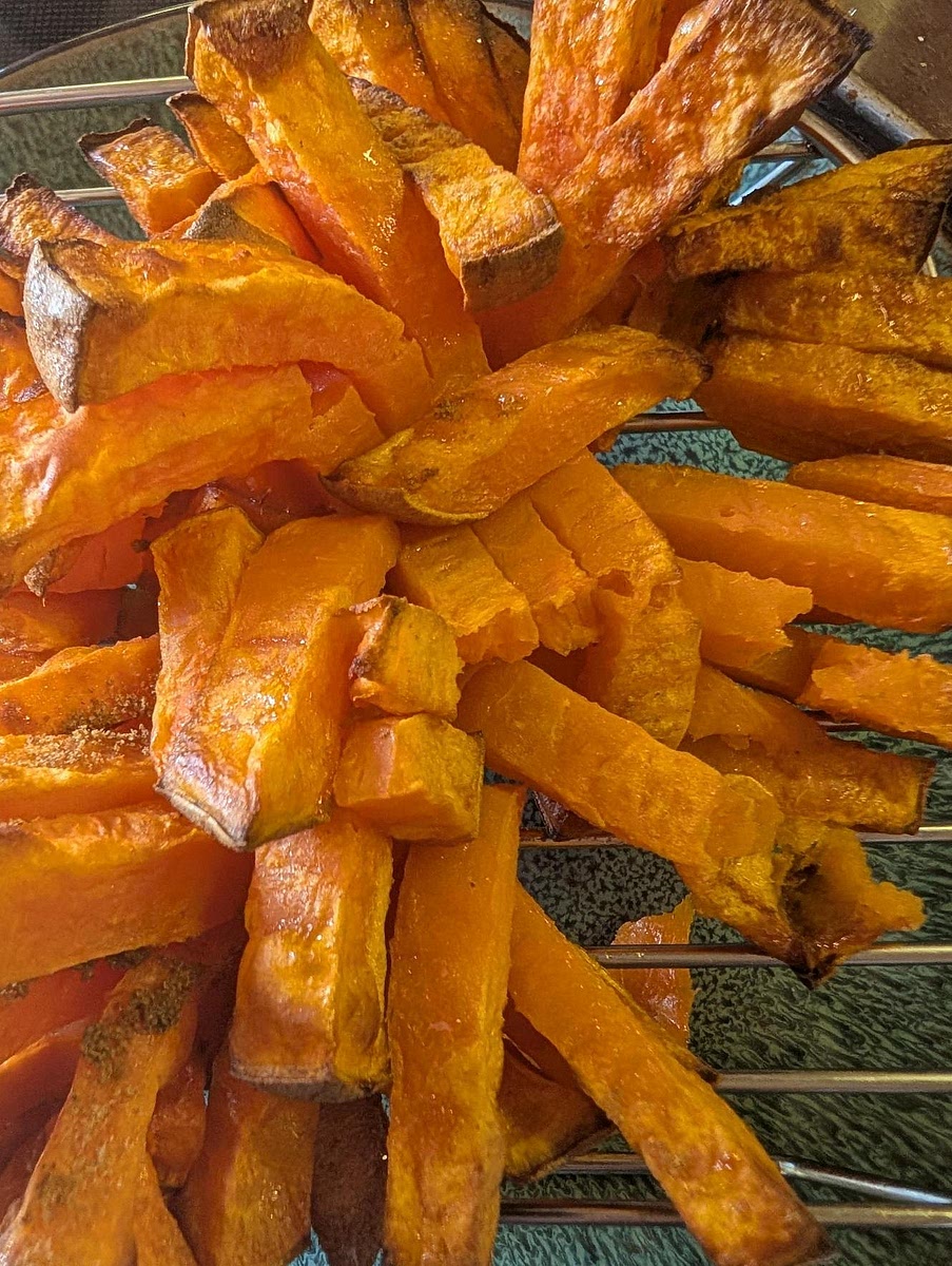 Sweet potato: Could add cinnamon and honey or maple syrup -- or could add cumin or other savory spices.