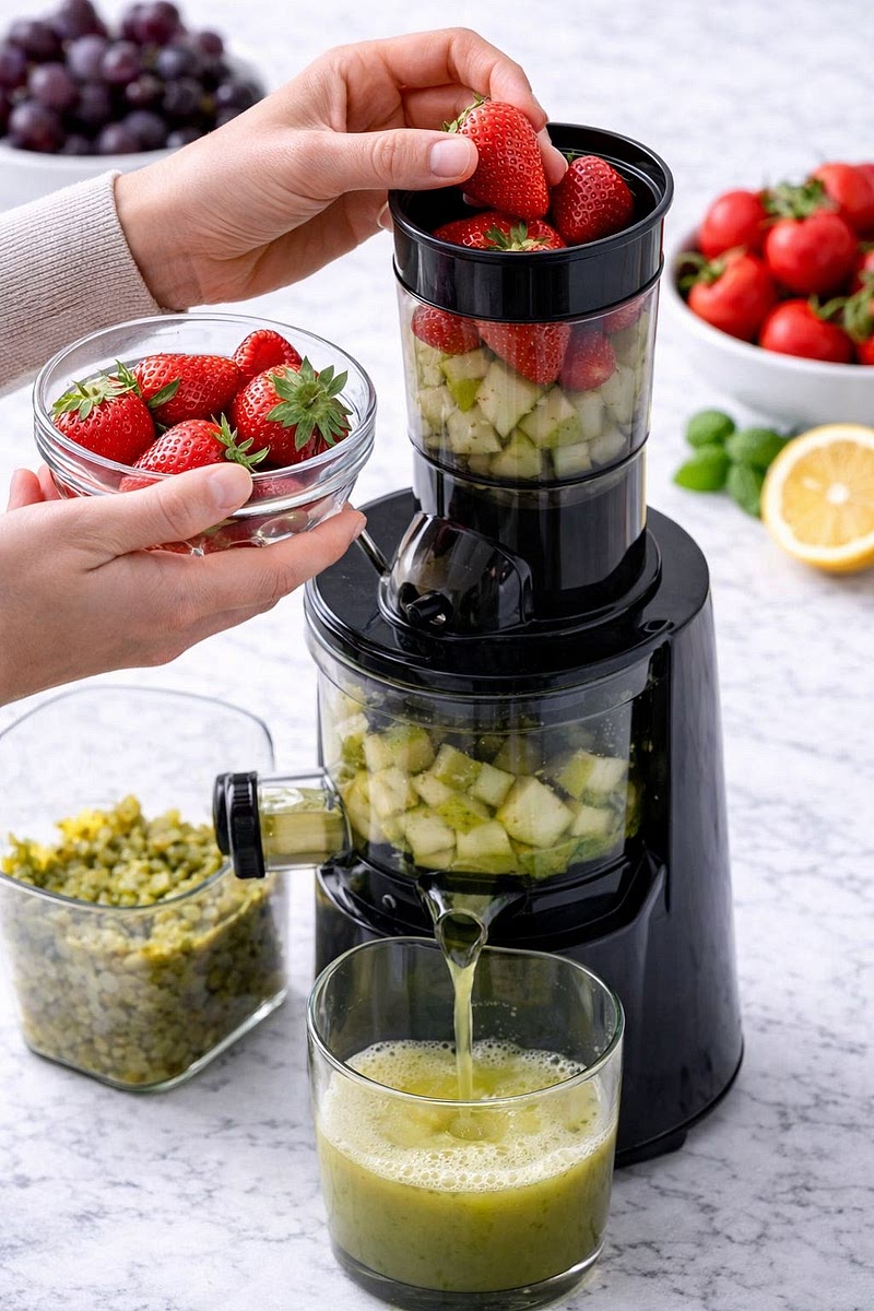 Add the strawberries next.