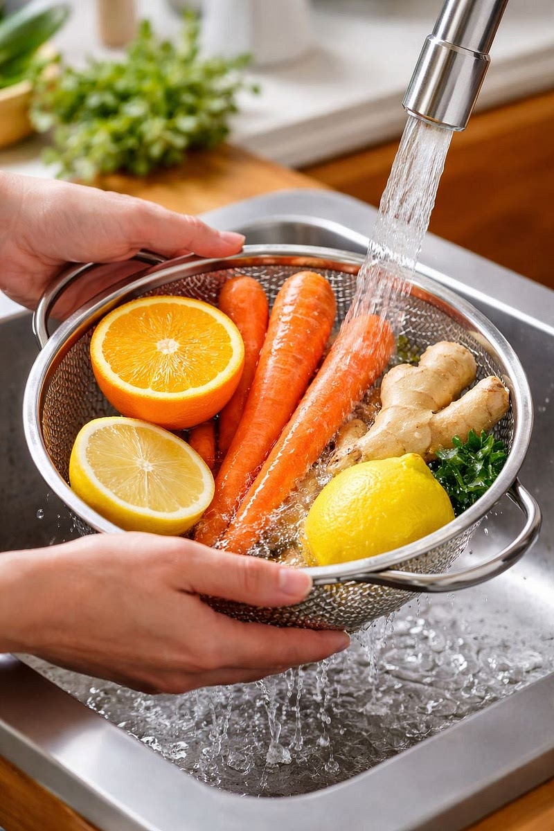 Wash all ingredients thoroughly.