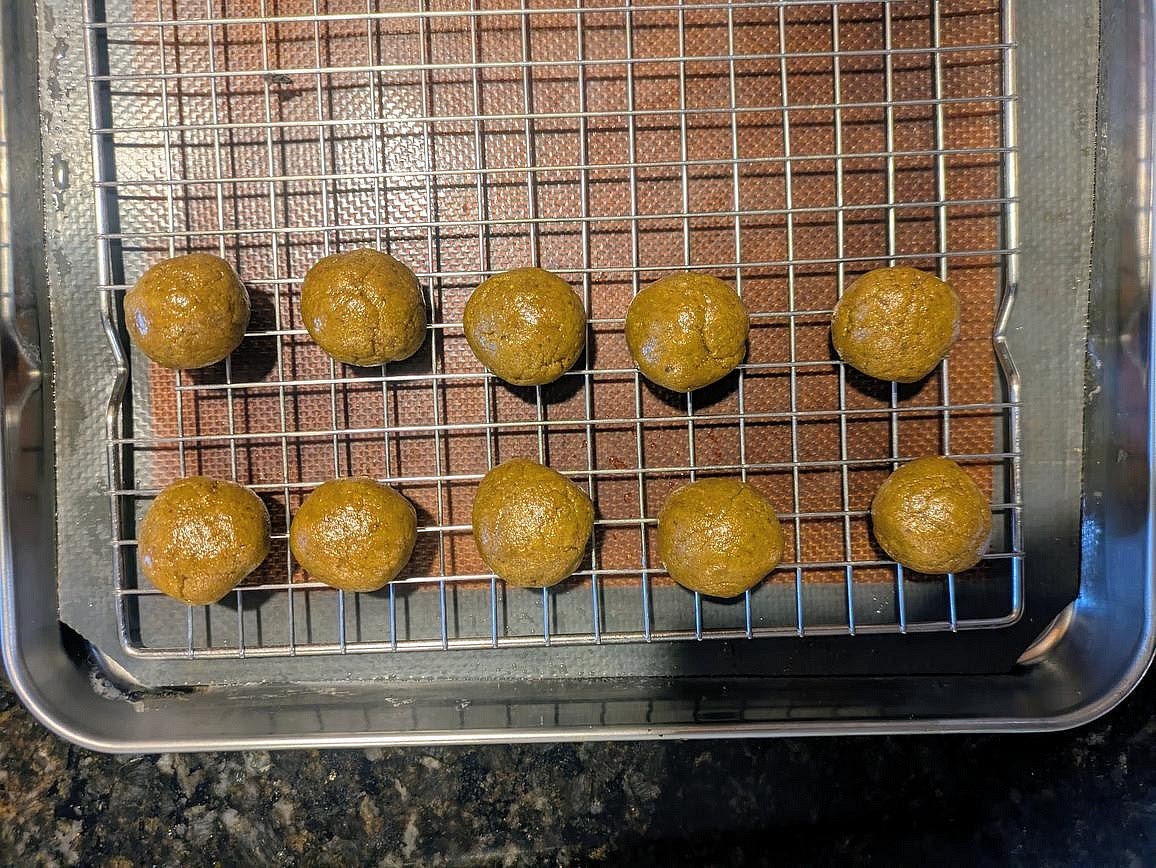 Scoop the dough and roll into 10 balls, about 17 g each