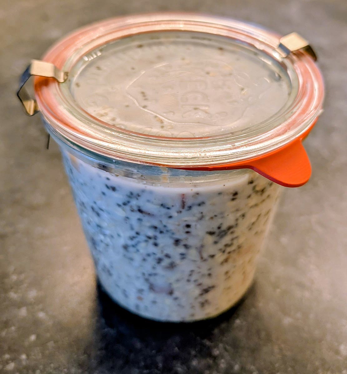 Mix the milk, vanilla extract and maple syrup in a cup, then add to the jar and shake well to mix. Refrigerate for at least 4 hours (ideally overnight).