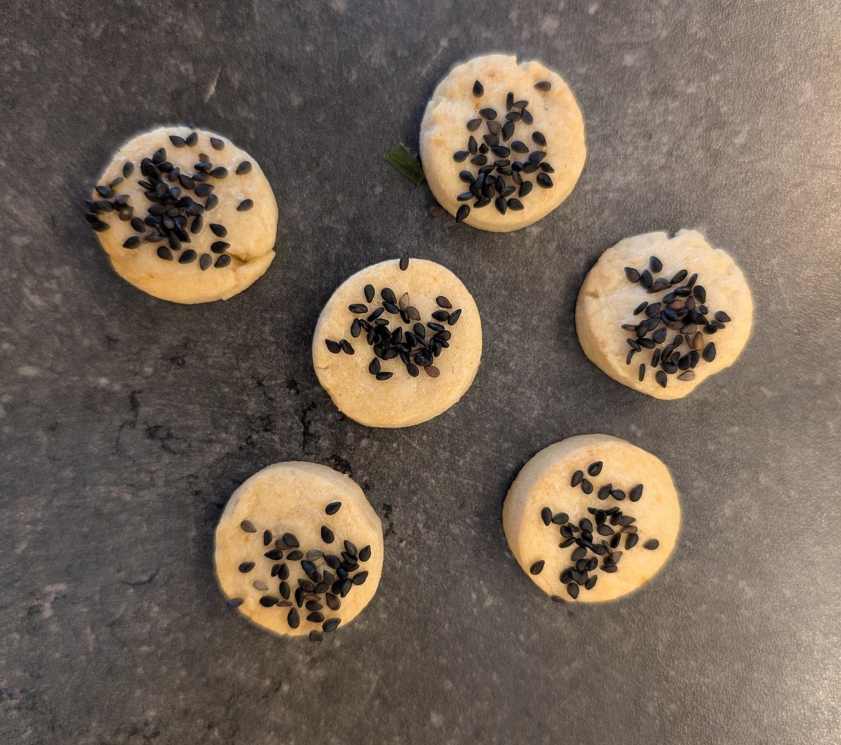 BONUS RECIPE: Any leftover pastry can be frozen for another day. Alternatively you can roll it to 5mm thickness, cut it in small rounds, paint them with egg wash or milk, sprinkle with black sesame seeds (or grated Parmesan), and bake for 8 minutes, for delicious savoury shortcrust biscuits.