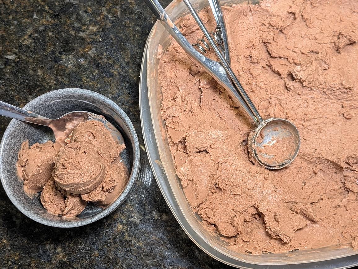 Store in the freezer. Let it sit out for 15 minutes before scooping and serving