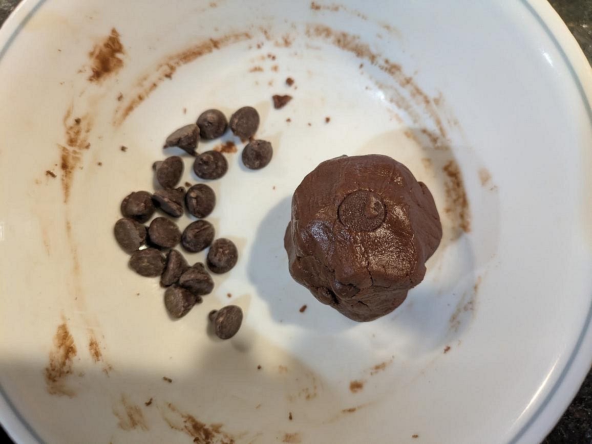 In a small bowl, mix together your Nutella, sugar, and vanilla extract with half your chocolate chips