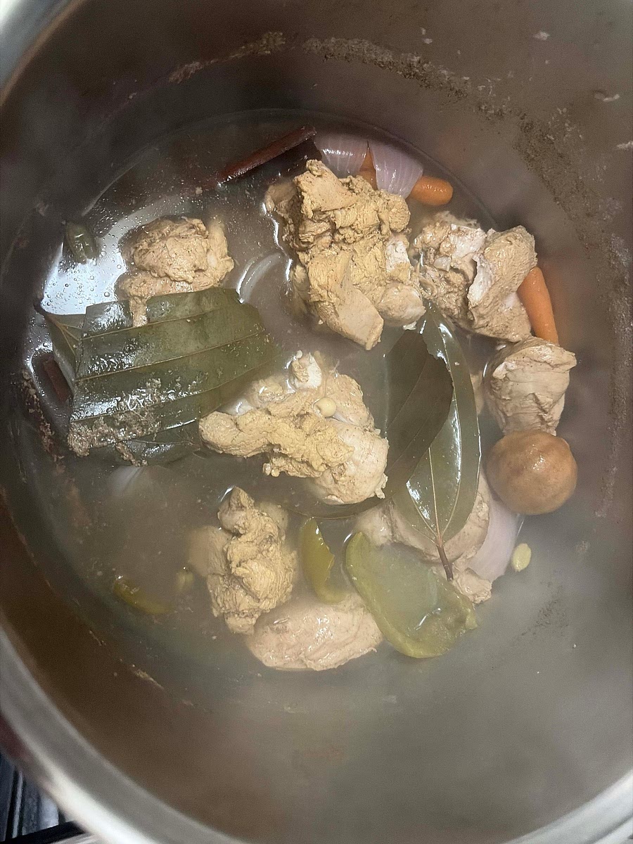 Prepare boiled chicken from other recipe