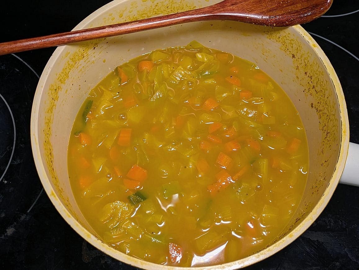 Cover and let boil for 15 minutes. Remove from the heat, and finish with lemon juice and olive oil