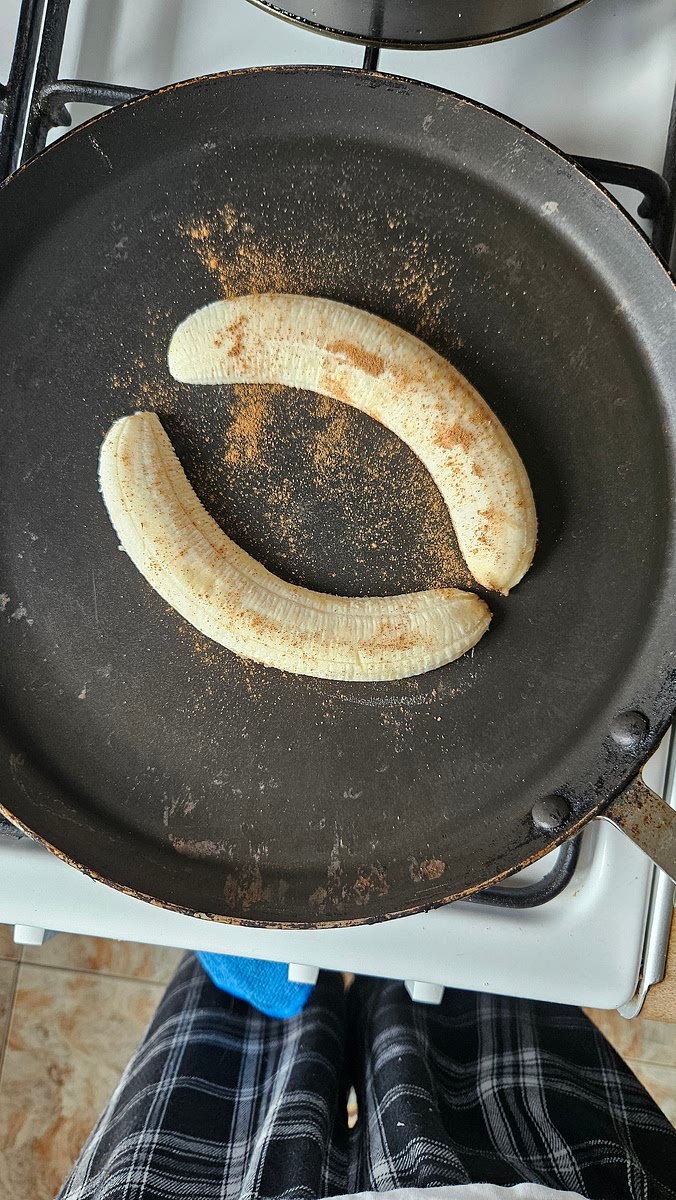Fry bananas with some cinnamon.